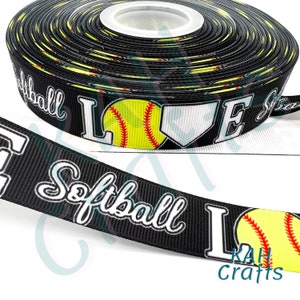 Cinta de grogrén "Black Love Softball" de 22 mm