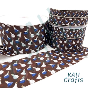 USDR Blue Potion Bottles Wizard Hat Books Broom Grosgrain Ribbon You Choose Width