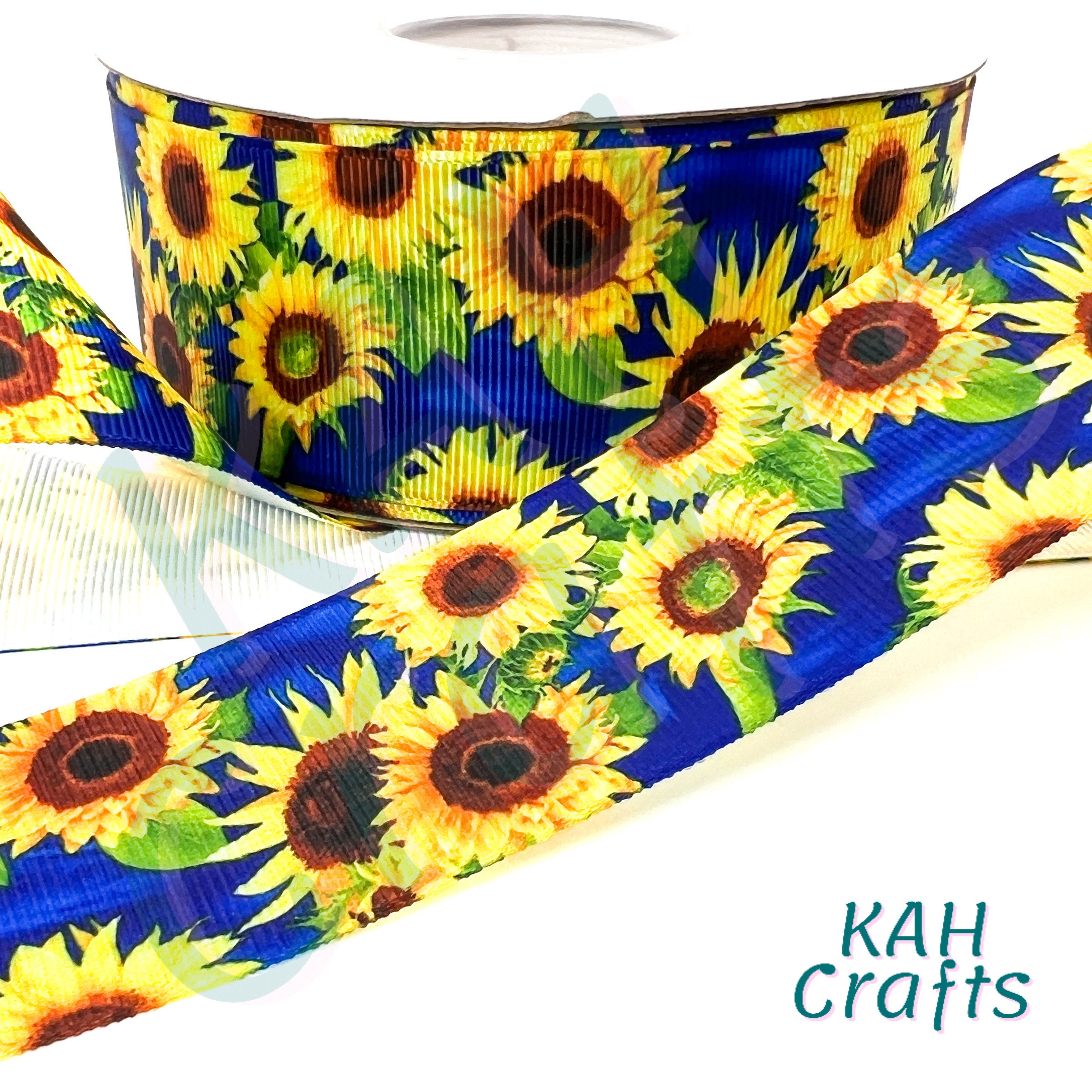 Sweetgrass Ribbon Sunflowers Grosgrain Ribbon You Choose Width - Etsy