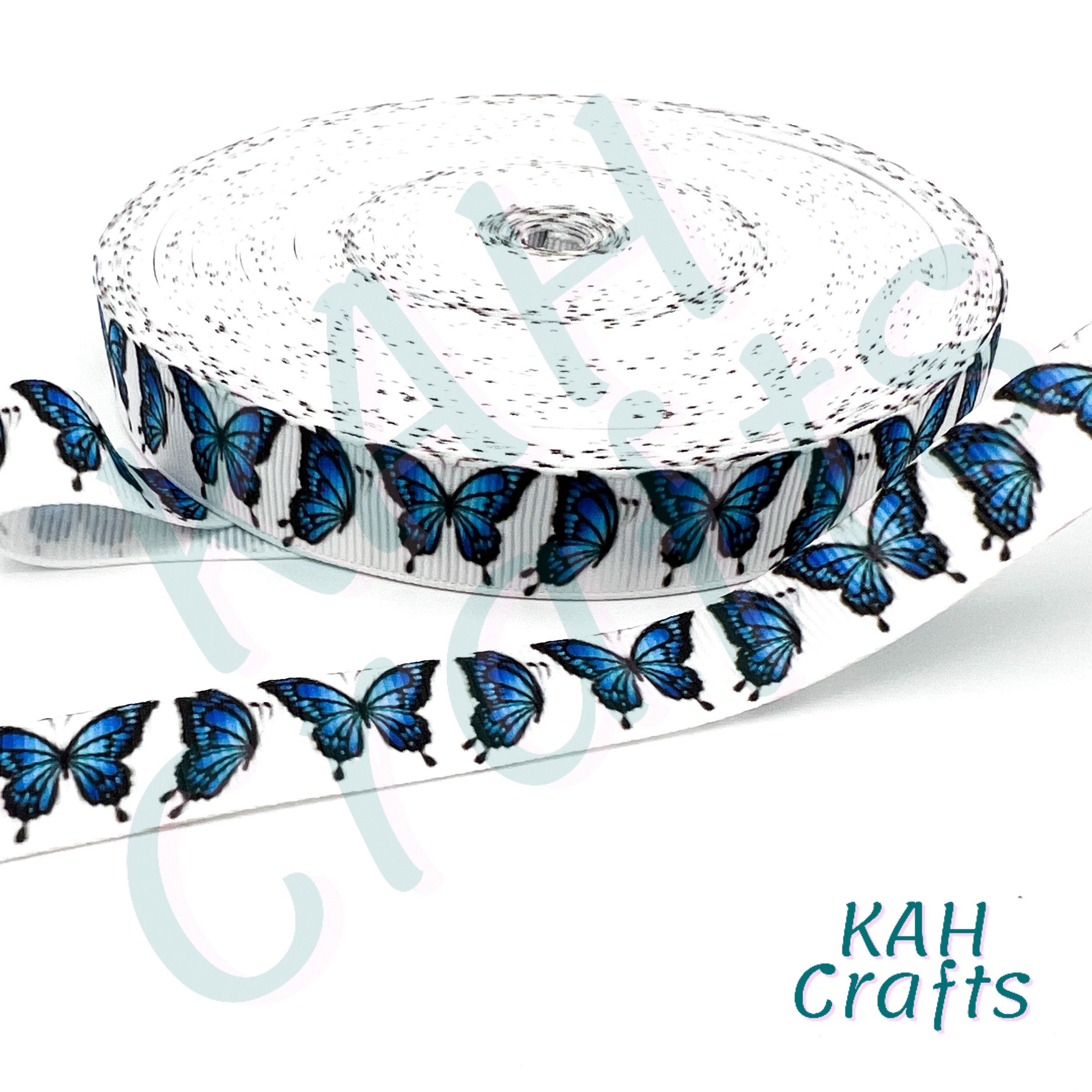 USDR Butterflies Monarch Blue Jewel Grosgrain Ribbon You - Etsy