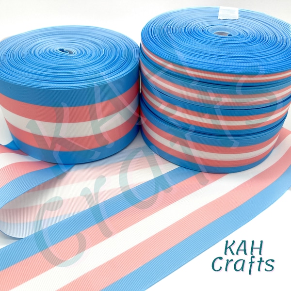 Transgender Community Stripes Flag Grosgrain Ribbon You Choose Width