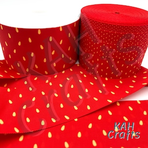 Ruban gros-grain double face fraises USDR au choix, largeur