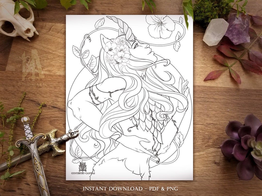 Contested Canvas: Unifaun Fantasy Coloring Instant - Etsy