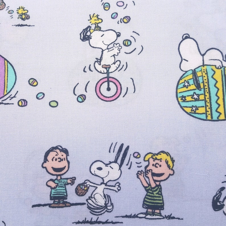 OOP Rare Holiday Fabric BTHY HF2309 12 Yard Peanuts Licensed Fabric Charlie Brown and Friends Easter Egg Hunt Peanuts Easter Toss