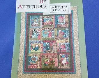 Quilt Book, Be Attitudes, Art to Heart, by Nancy Halvorsen, Good Character Quilt Blocks and Projects, Very RARE Pre Owned - QB2086