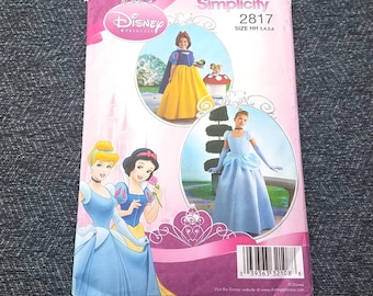 Girls Cinderella Princess Costume Dress Pattern, Sleeping Beauty, Simplicity 2817, Sizes 3-6, Rare OOP UNCUT Pattern - CP4090
