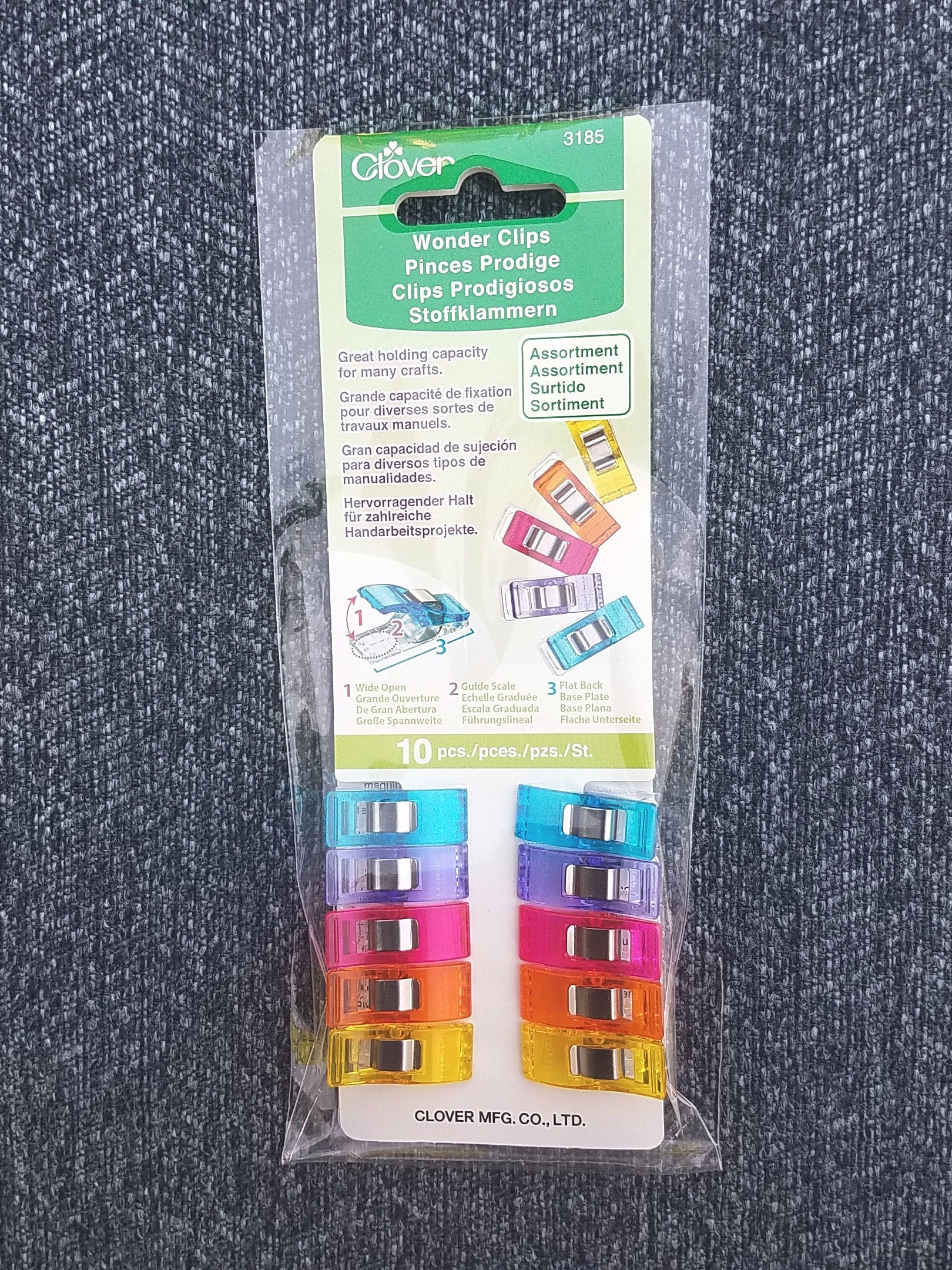 Clover Rainbow Wonder Clips - 10 pcs - Clips - Marking Tools - Notions