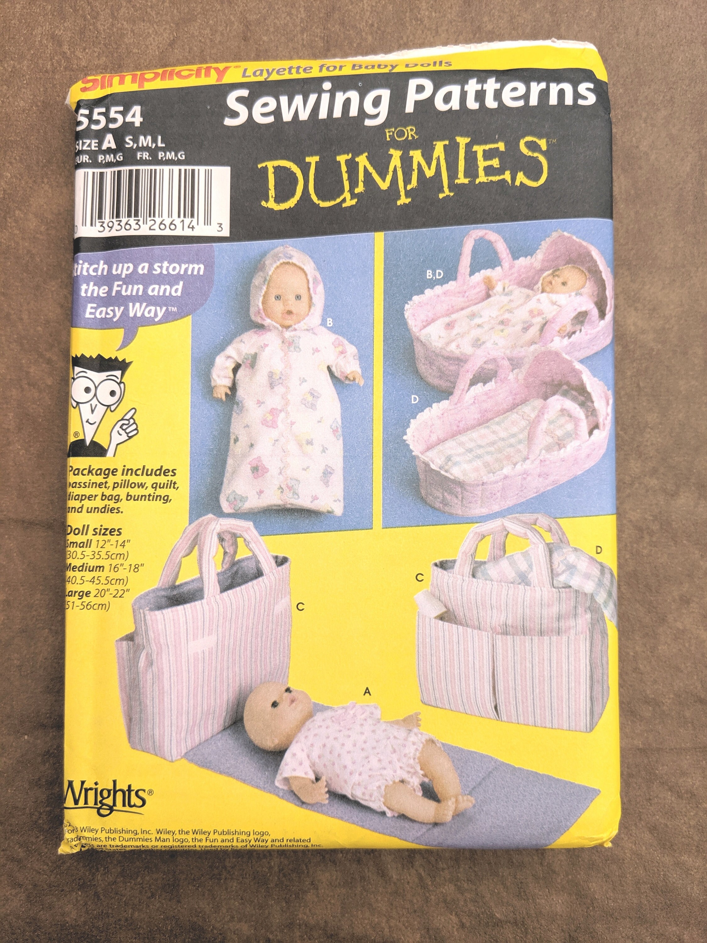 Uncut Simplicity Doll Sewing Patterns Layette for Baby Dolls 5554