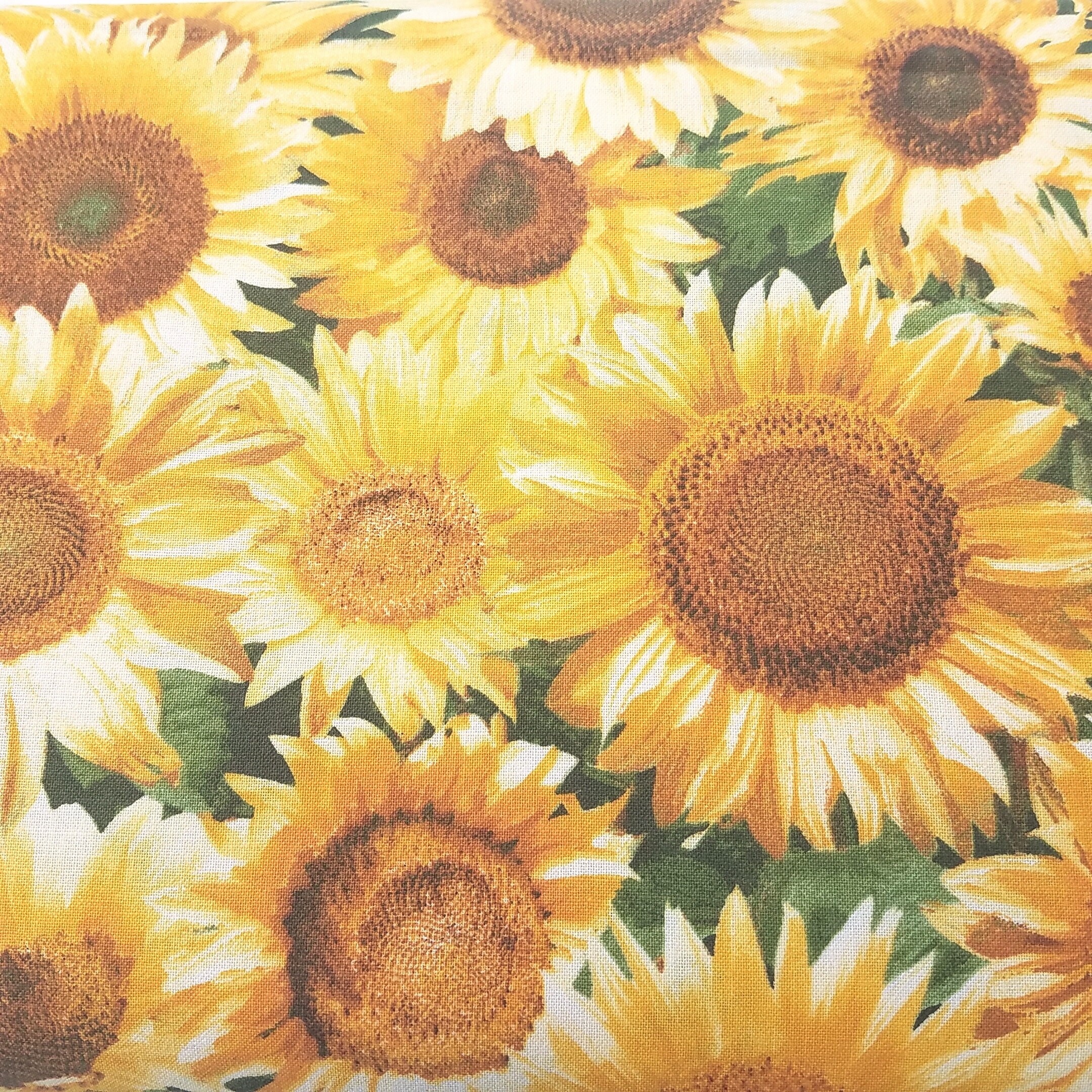 Sunflower Floral Fabric Large Sunflower Print Patty Reed Etsy
