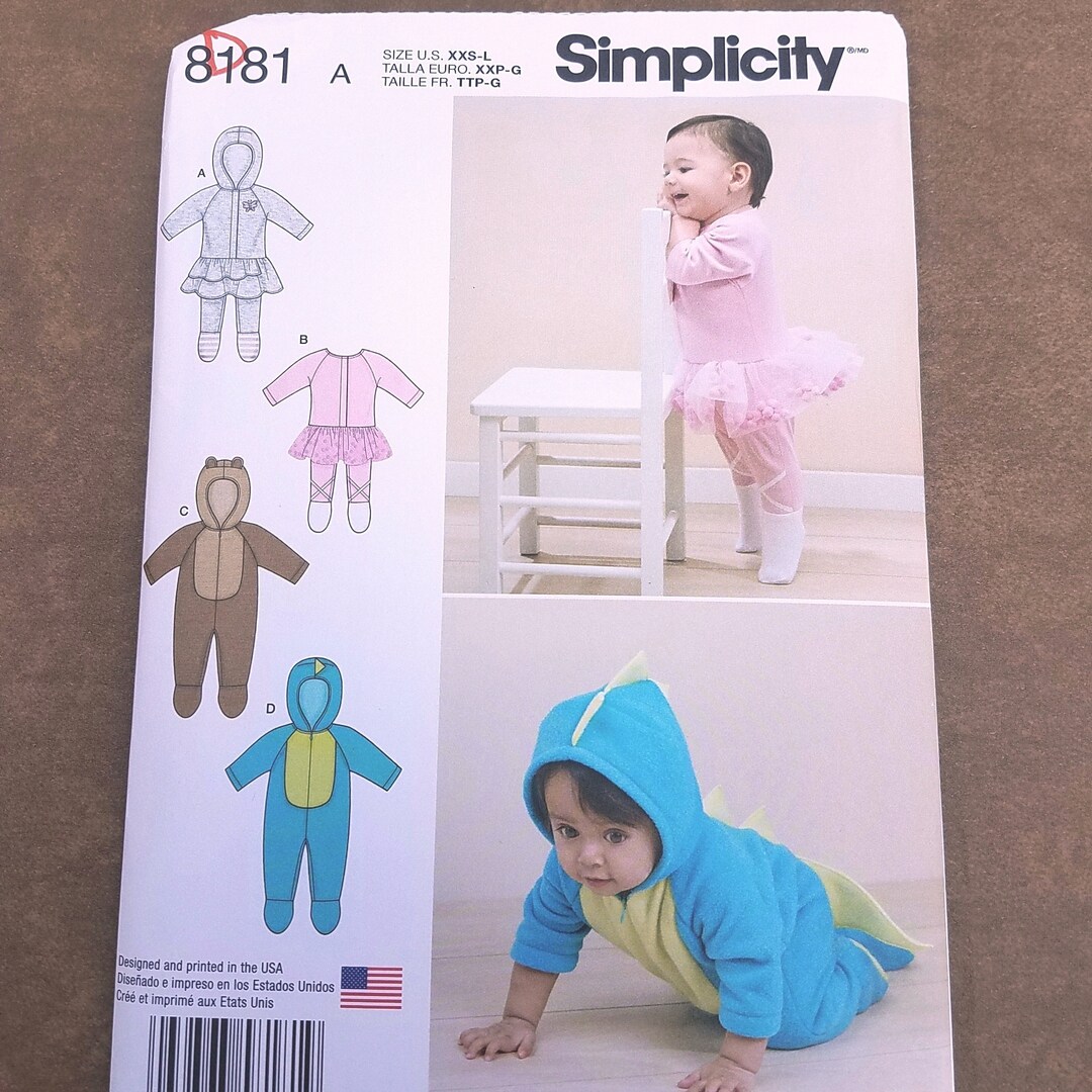Baby Costume Pattern Knit or Fleece Romper Warm Simple Baby Etsy