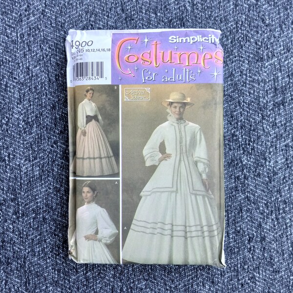 Costume Dress Pattern, Civil War Era Historical Pattern, Southern Belle, 1800s Style, Simplicity 4900, UNCUT OOP Pattern - CP2815