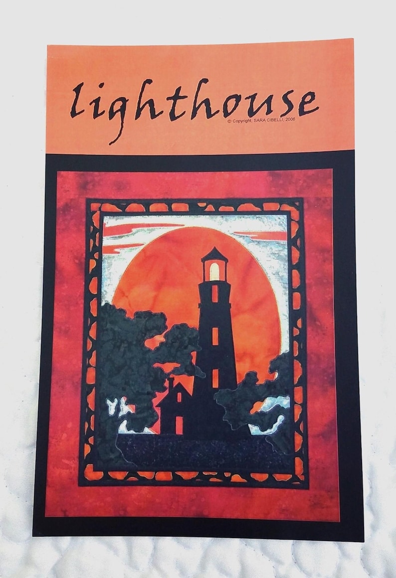 Cursive Lighthouse Lighthouse Silhouette Quilt Pattern, Sara Cibelli, Panorama Quilt Main ...