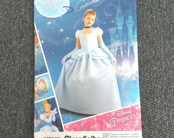 Girls Cinderella Princess Costume Dress Pattern, Simplicity 8490, Girls 3-6, Very RARE UNCUT OOP Pattern - UP2258