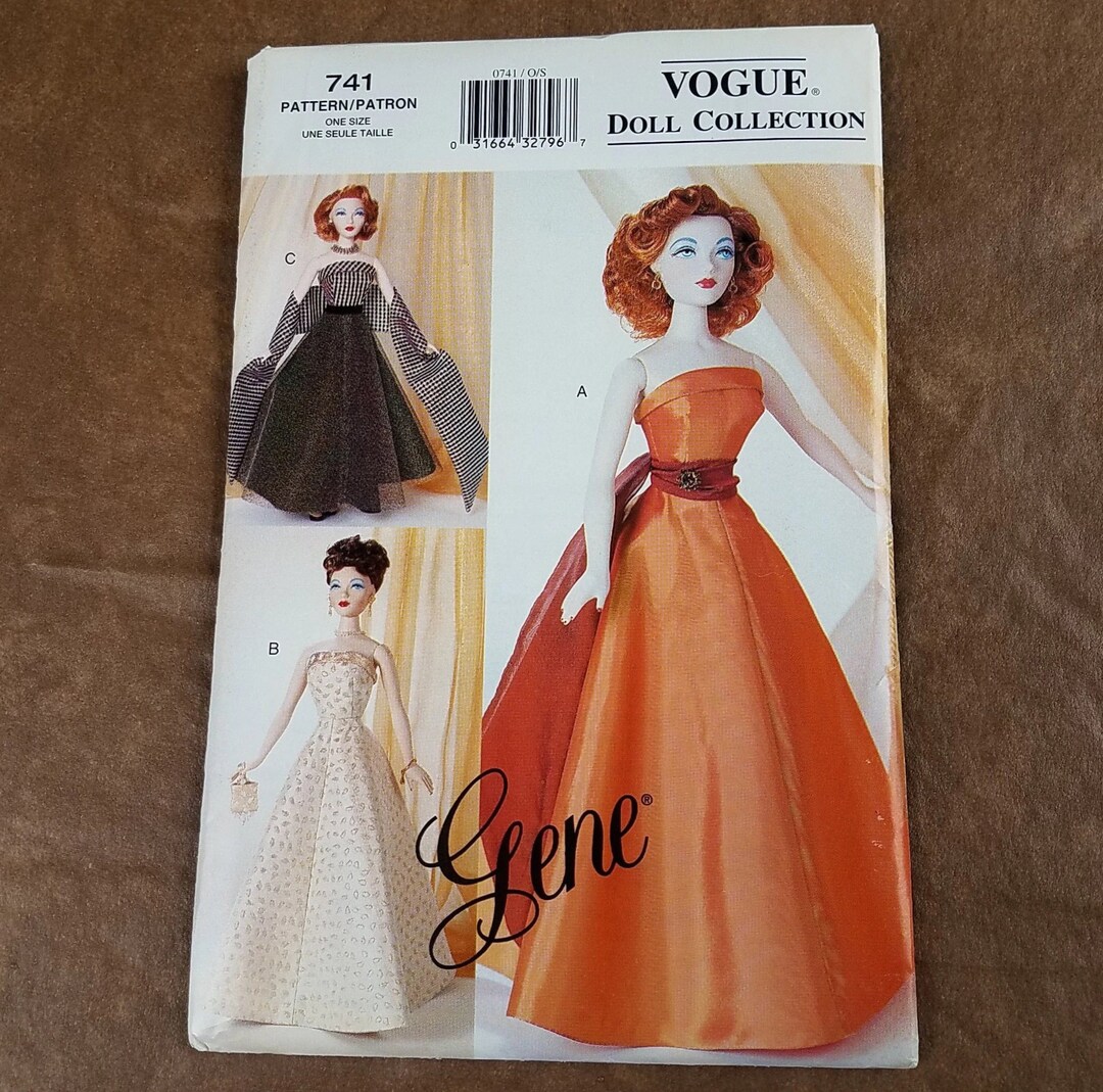 Doll Clothes Pattern, 1950s Style Evening Gowns, Gene Fashion Doll  Clothing, Vogue 741 or 7381, UNCUT OOP Very Rare Vintage Pattern DP5147 