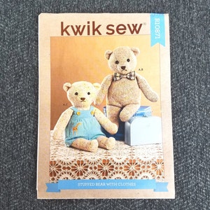 Memory Bear Pattern, Large Bear with Clothes, 21 and 1/2 Inch Bear, Kwik Sew 4389, Elaine Heigl Design, RARE NEW OOP Pattern - NP2268
