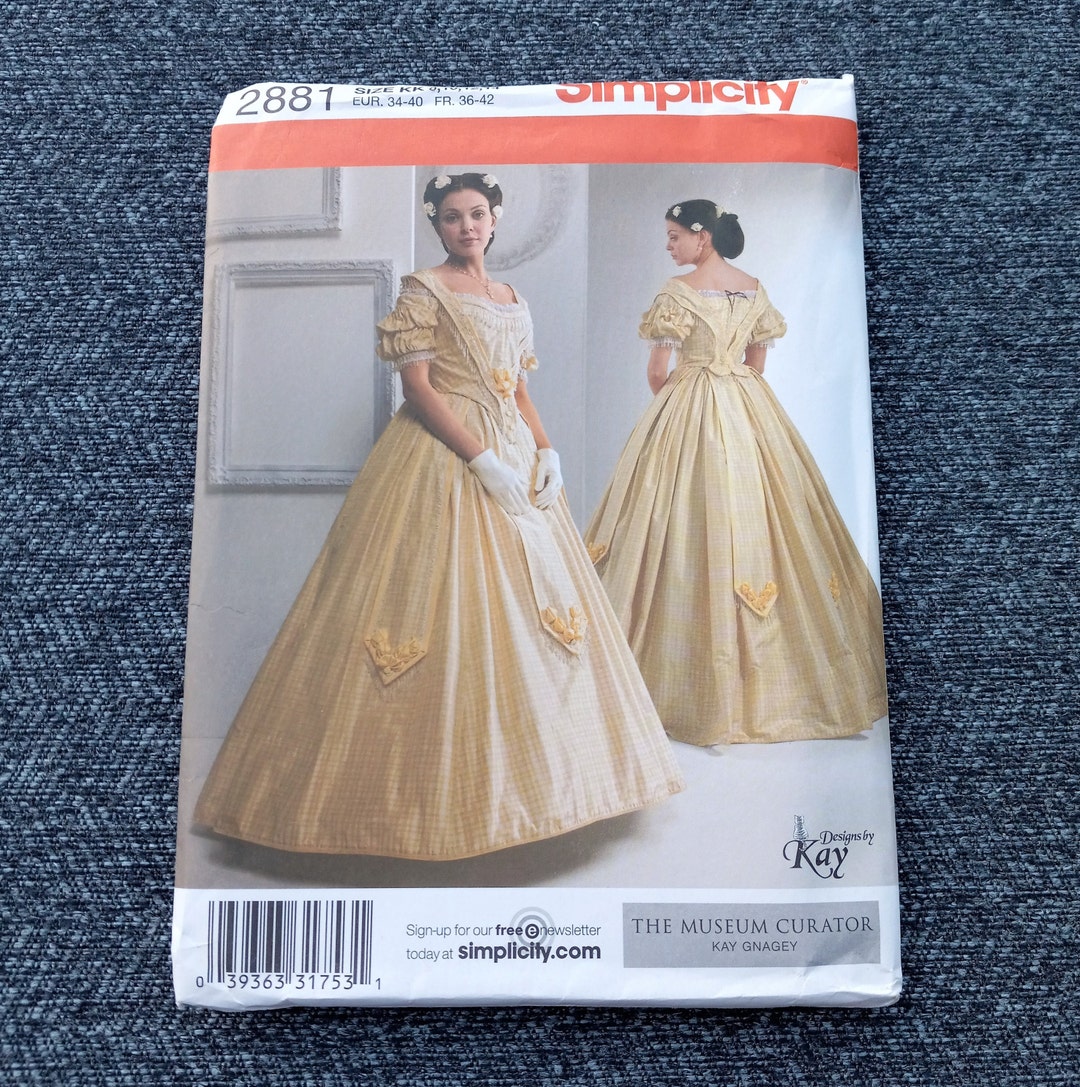 Costume Dress Pattern, Ball Gown Civil War Era Historical Pattern, Kay ...
