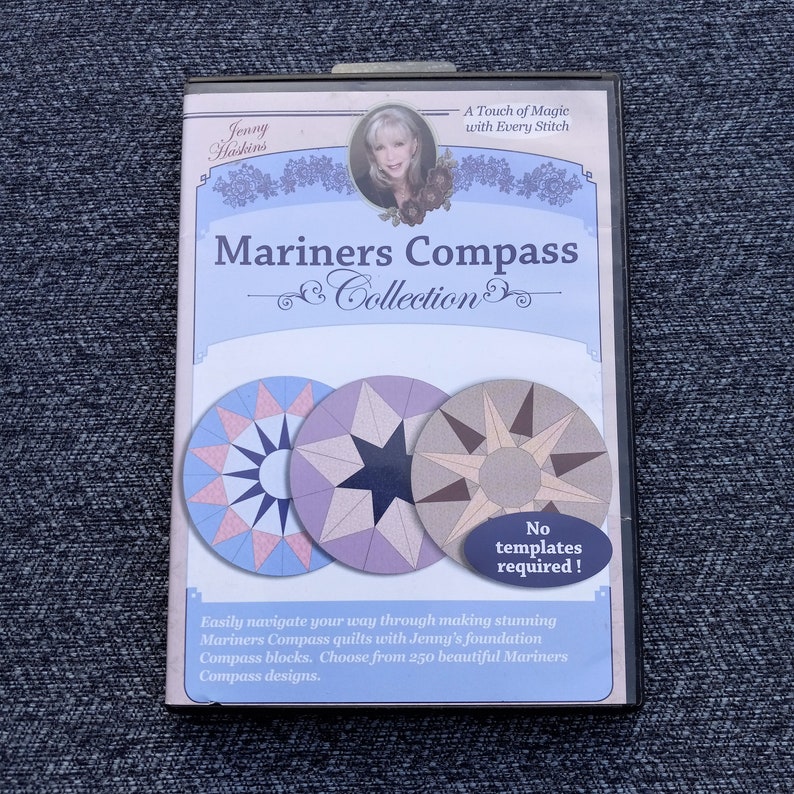 Quilting Instruction Video, Mariners Compass Quilt Collection, Jenny Haskins, 250 Designs, Very RARE Arts Crafts DVD CS3402 image 2
