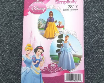 Girls Cinderella Princess Costume Dress Pattern, Sleeping Beauty, Simplicity 2817, Sizes 7-14, UNCUT OOP Pattern - CP2833