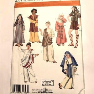Christmas or Easter Childrens Bible Costume Pattern, Simplicity 2976, Sizes Xs - L, Very RARE UNCUT OOP Pattern - UP6186