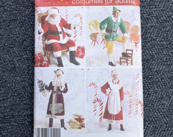 Costume Pattern, Elf, Santa, Mrs. Claus, Old World Santa, Simplicity 2542, Mens and Misses Sizes, Very RARE UNCUT Pattern - CP5399