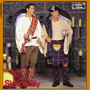 Mens Celtic Costume Pattern, Kilt Pattern, Andrea Schewe Designs, Simplicity 8913, Xs-M, RARE UNCUT OOP Pattern - UP1821