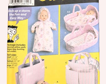 Baby Doll Layette Pattern, Simplicity 5554, S, M and L Dolls, Baby Doll Accessories, Gifts for Girls, Very RARE UNCUT OOP Pattern - UP3276