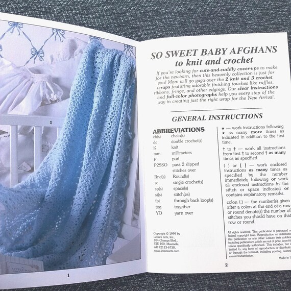 Knit and Crochet Book, so Sweet Baby Afghans, Knit or Crochet for Baby,  Shower Gifts, Baby Blankets, Lace Style, NEW Booklet NB2600 -  Canada