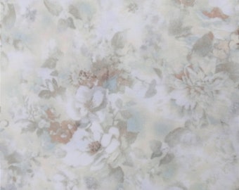 Neutral Large Floral Fabric, Subdued Floral in Neutral Colors, Subtle, Muted, Faint Design, NEW Fabric BTHY - 1/2 Yard - NF3721