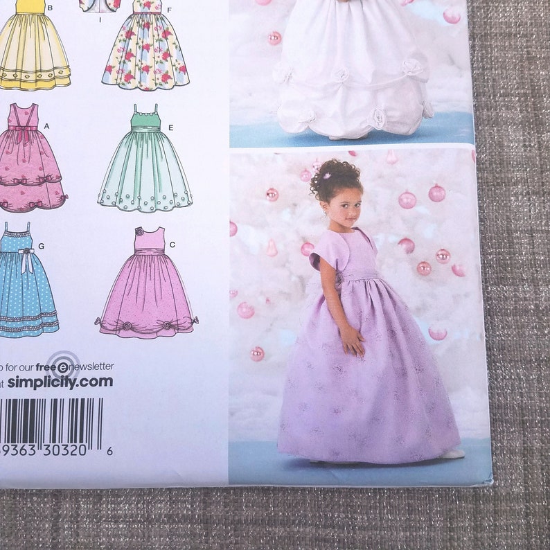 Sizes 5 to 8 Girls Special Occasion Dress and Bolero Pattern UNCUT Pattern Holiday Dress OP1377 Simplicity 3943 Flower Girl Dress