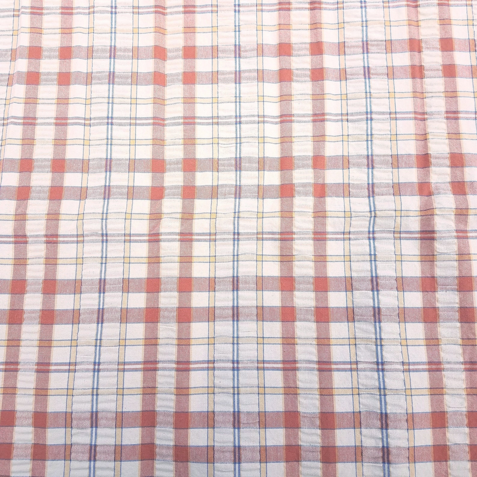 Vintage Fabric Seersucker Plaid Home Decor Wide Fabric 1970s - Etsy