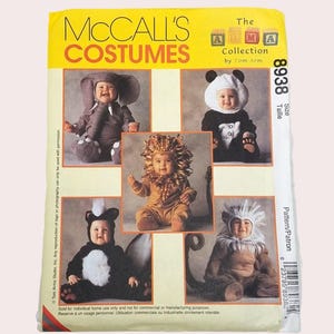 Panda, Elephant, Monkey, Lion and Skunk Costume Pattern, Baby 6 months, Tom Arma, McCalls 8938 M6105, CUT Rare OOP Vintage Pattern - VP6670