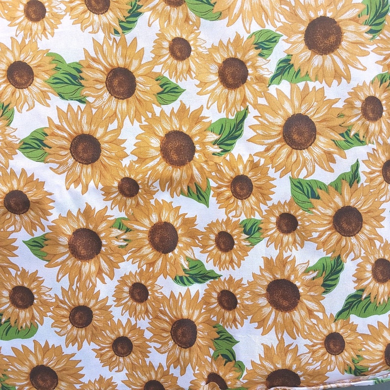wallpapers Sunflower Cotton Fabric By The Yard floral fabric sunflower print on white