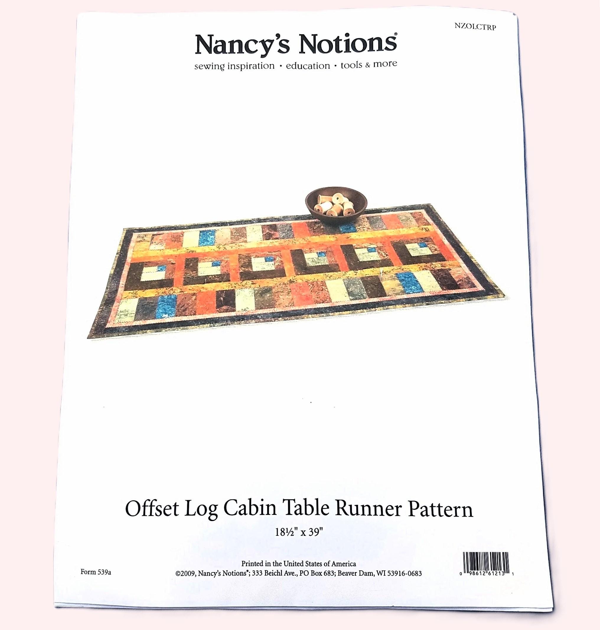 Log Cabin Table Runner Pattern, Offset Log Cabin Design by Nancys ...