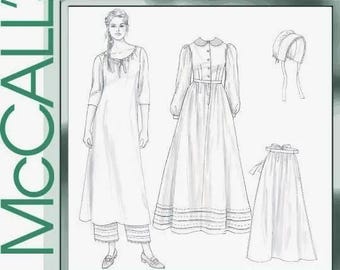 Costume Prairie Dress Pattern, Early American, Pioneer, Little House, McCalls 4548, Misses 6-12, RARE UNCUT OOP Pattern - UP6722