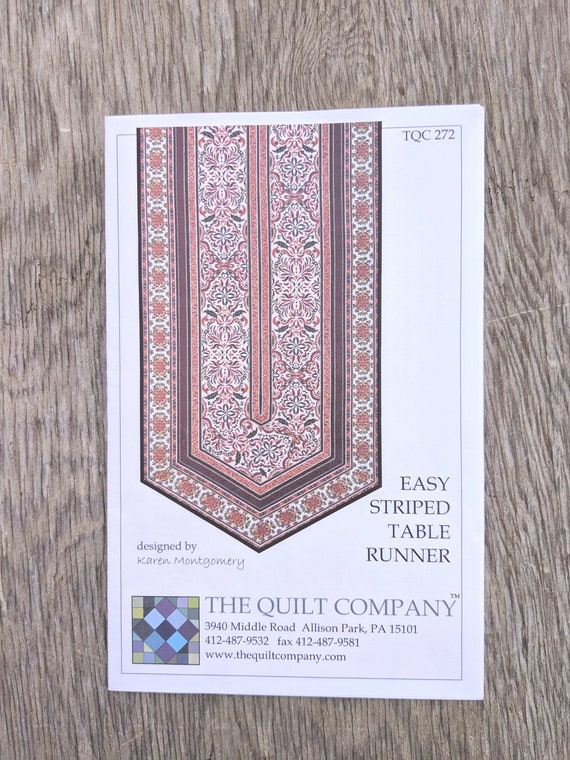 Easy Striped Table Runner Quilt Pattern the Quilt Company - Etsy