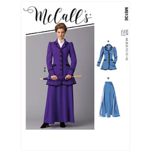 Edwardian Fashion Suit Costume Pattern, My Fair Lady, Mary Poppins, Suffragette Era, McCalls 8136, Misses 6-14, UNCUT OOP Pattern - UP3415