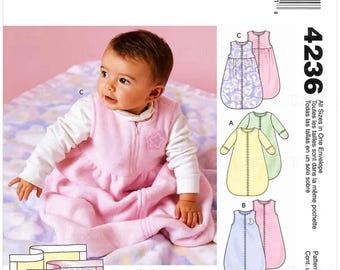 Baby Sleep Sack Pattern, Bunting Jumpsuits Hat Blanket, Stretch Fabrics, McCalls 4236, Sizes S-Xl, RARE UNCUT OOP Pattern - UP5508