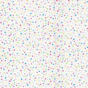 Easter Polka Dot Fabric, Pastel Dots with Glitter, Random Rainbow Dots on WHITE, NEW Fabric off the Bolt BTHY 1/2 Yard NF3257 image 2