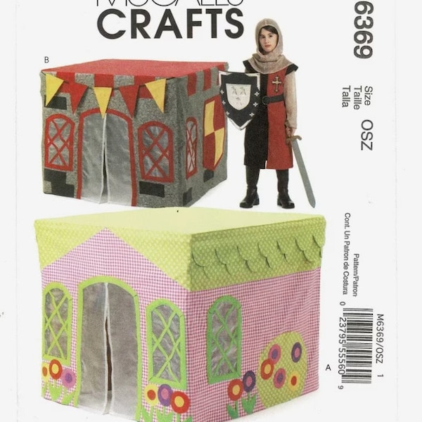 Kids Playhouse or Castle Pattern, Card Table Cover, Childrens Toddler Fort, McCalls 6369, UNCUT OOP Pattern - UP5109