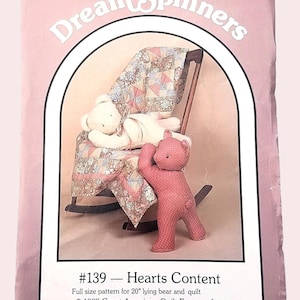 Sleeping Memory Bear Pattern, 20 Inch Bear, Vintage Quilt Pattern, 1987 Dream Spinners 139, RARE OOP UNCUT Craft Pattern - UP2008