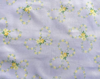 Delicate Yellow Floral on Lavender Floral Fabric, Butterfly Floral, Small Flowers Light Purple, New OOP Fabric BTHY - Per HALF Yard - NF6073