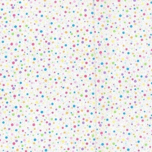 Easter Polka Dot Fabric, Pastel Dots with Glitter, Random Rainbow Dots on WHITE, NEW Fabric off the Bolt BTHY 1/2 Yard NF3257 image 6