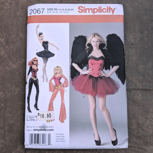 Costume Pattern, Ballerina, Cat Woman Costume, Andrea Schewe, Simplicity 2067, Misses Sizes 14 to 22, UNCUT OOP Pattern - CP0993