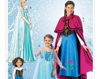Girls Frozen Princess Costume Dress Pattern, Elsa Anna Dress Up Theatre, McCalls 7000, Sizes 3-14, NEW UNCUT Pattern - NP2178