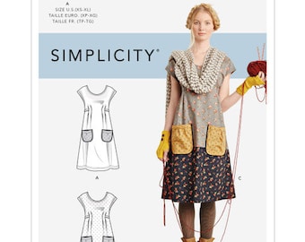 Country Apron Dress Pattern, Casual Summer, Simplicity 9122, Dottie Angel, Misses XS-XL, NEW Pattern - NP1591