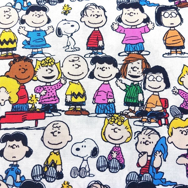 Peanuts & the Gang Fleece Fabric Etsy