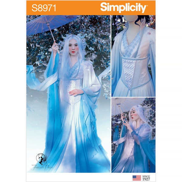 Costume Pattern, Fantasy Ice Princess Gown, Simplicity 8971, Firefly Path Designs, Misses Sizes 14 to 22, NEW Pattern - NP1851