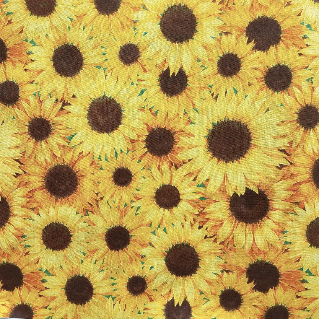 Sunflower Textiles Sunflower Floral Fabric, Bold Allover Sunflowers, Patty Reed Designs ...