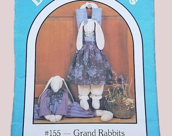 Draft Stopper Rabbit Pattern, Stuffed Bunnies, Vintage Dream Spinners, Grand Rabbits, UNCUT OOP Bunny Pattern - VP0549