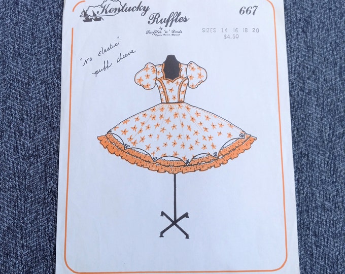Kentucky Ruffles Patterns Vintage Western Square Dance Pattern, Kentucky Ruffles Dress No 667 ...